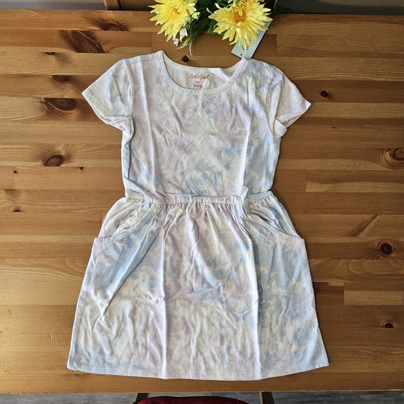 Cat & Jack - Girls' Short Sleeve Dress - Blue Tie-Dye S (6/7) - Picture 5 of 5